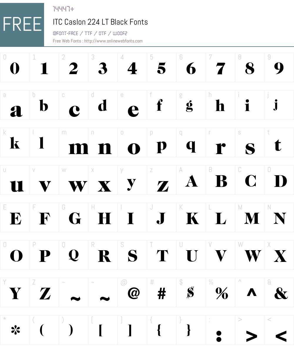 ITC Caslon 224 LT Font Screenshots