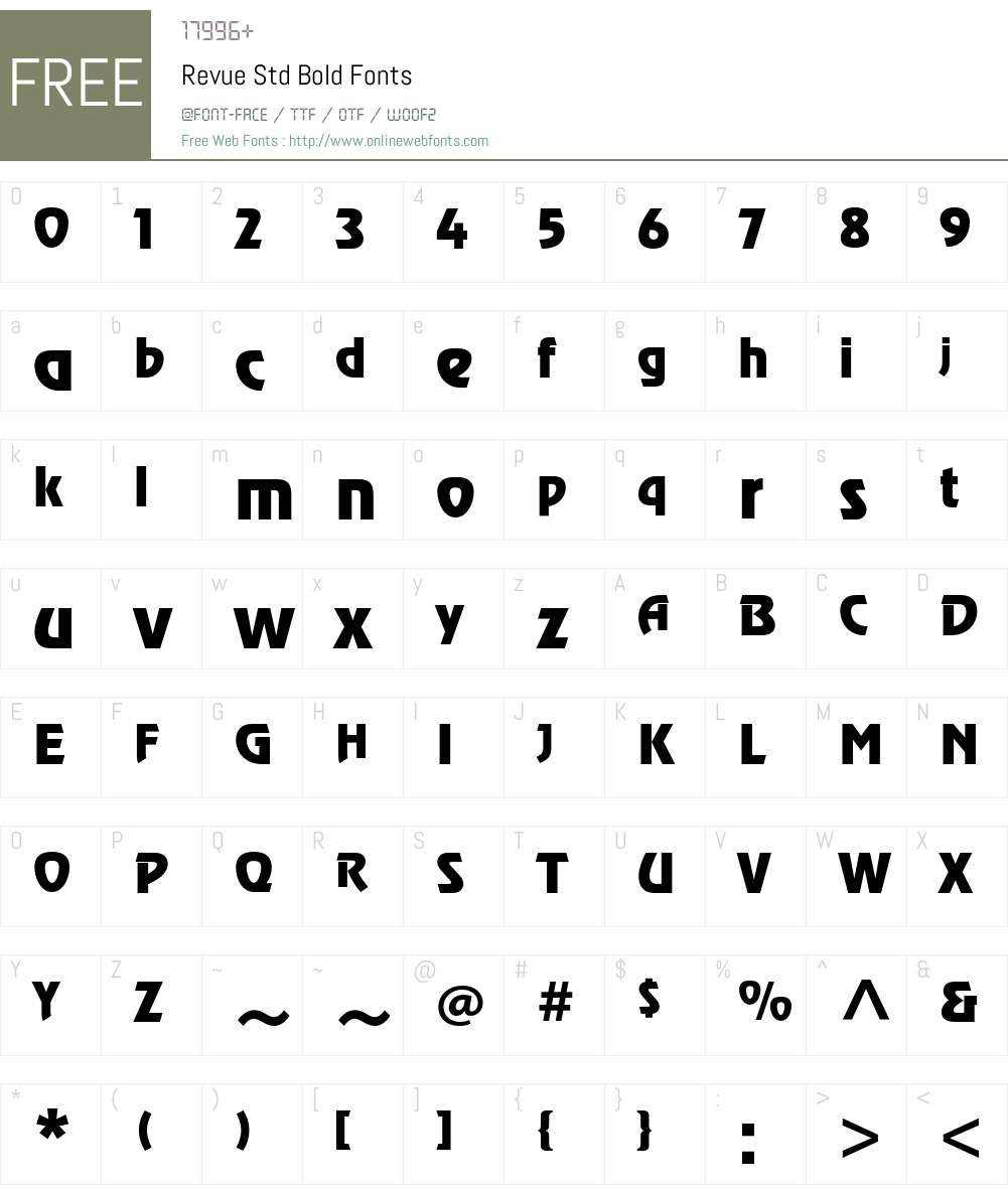Revue Std Font Screenshots