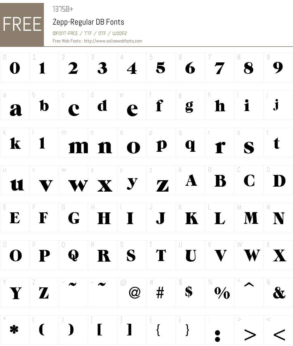 Zepp DB Font Screenshots
