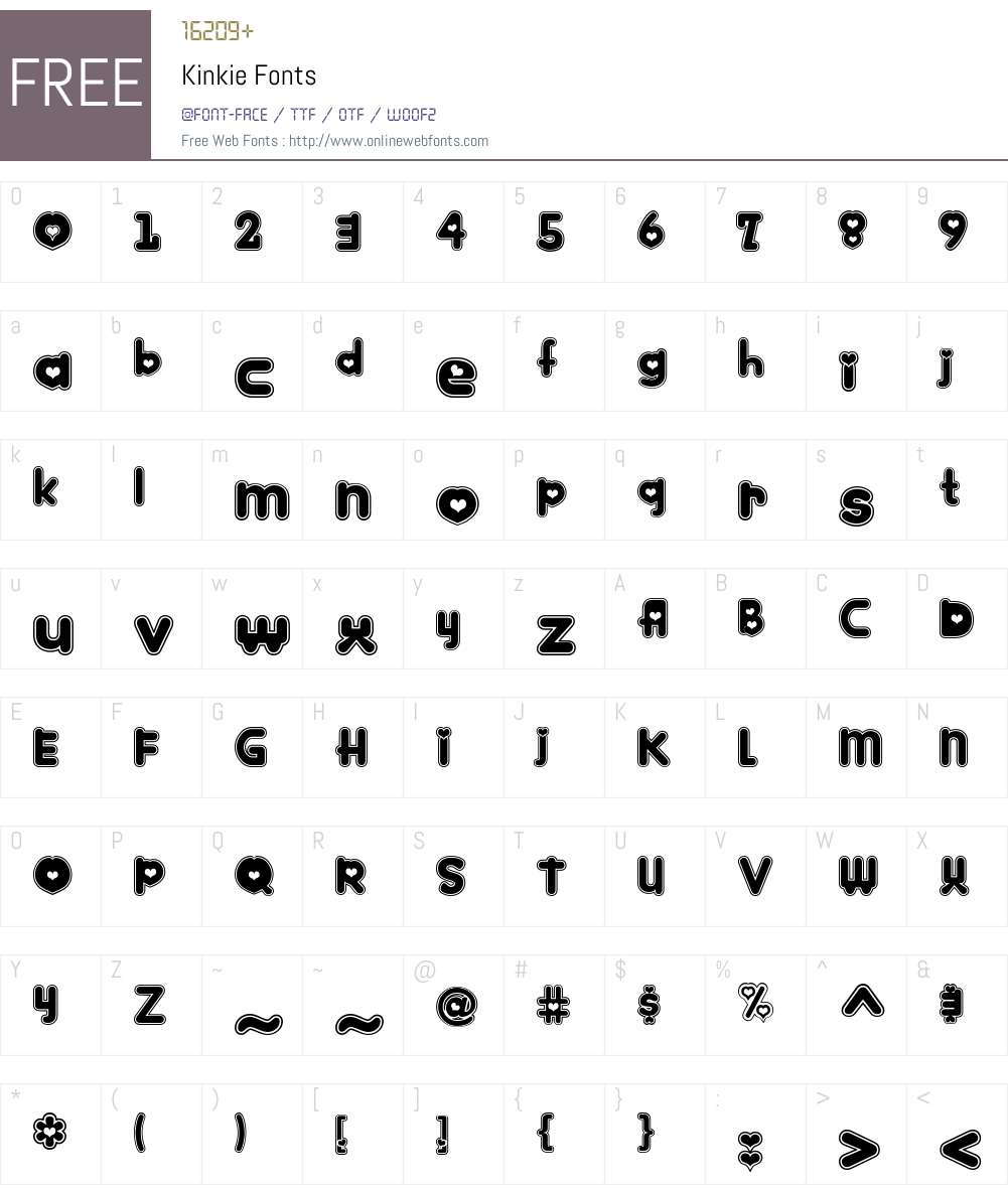 Kinkie Font Screenshots