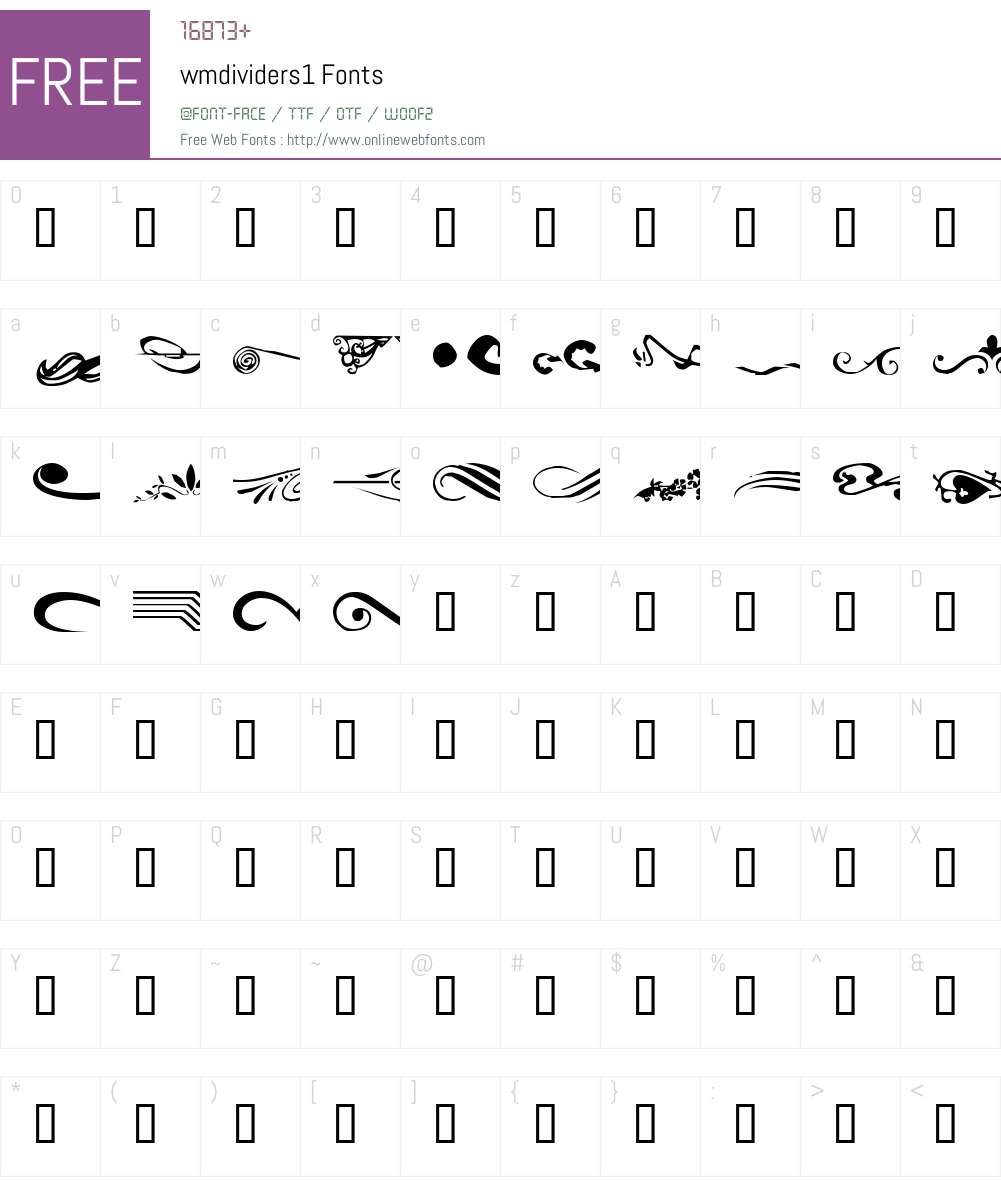 wmdividers1 Font Screenshots