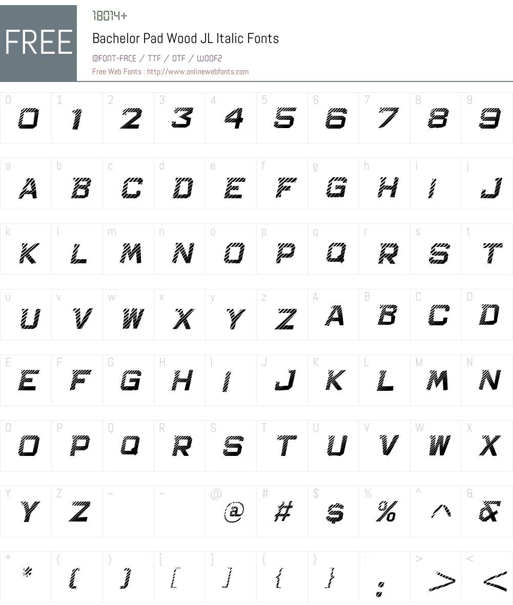 Bachelor Pad Wood JL Font Screenshots