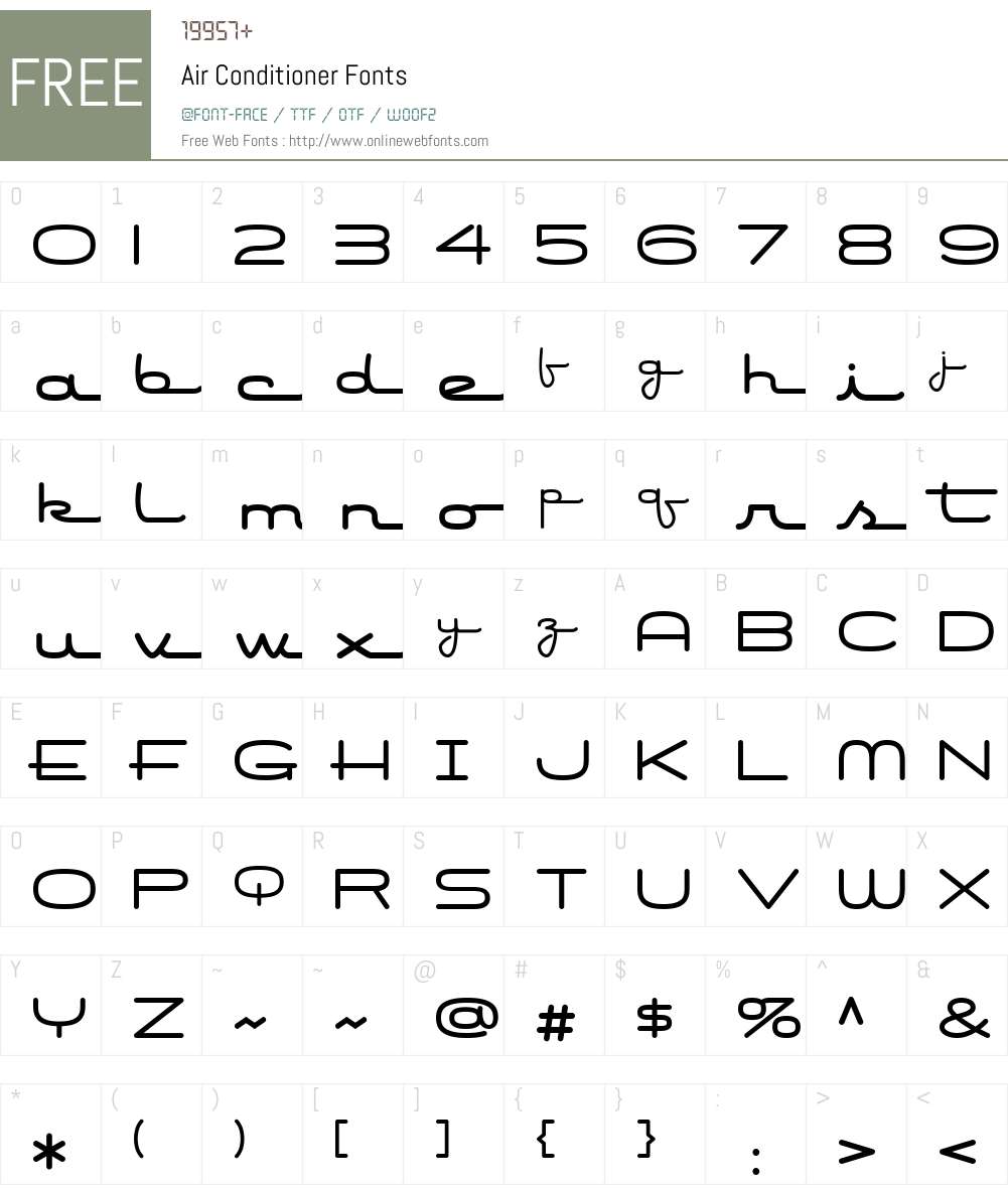 Air Conditioner Font Screenshots