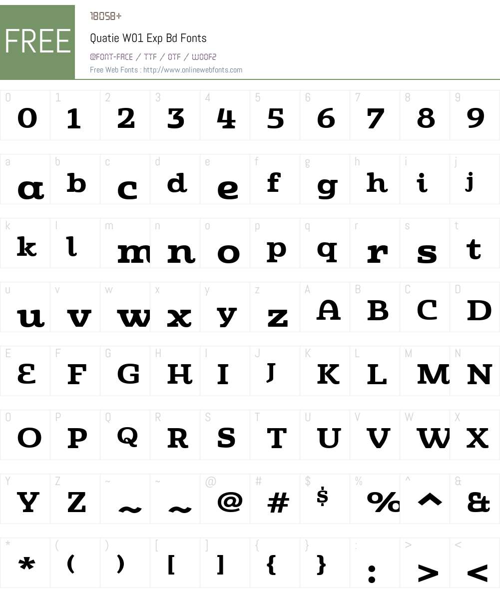 QuatieW01-ExpBd Font Screenshots