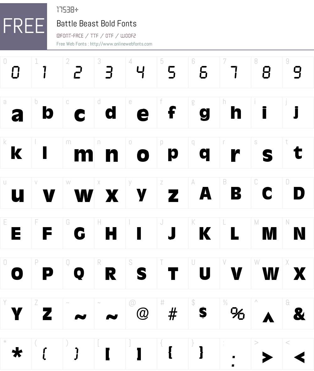 Battle Beast Font Screenshots