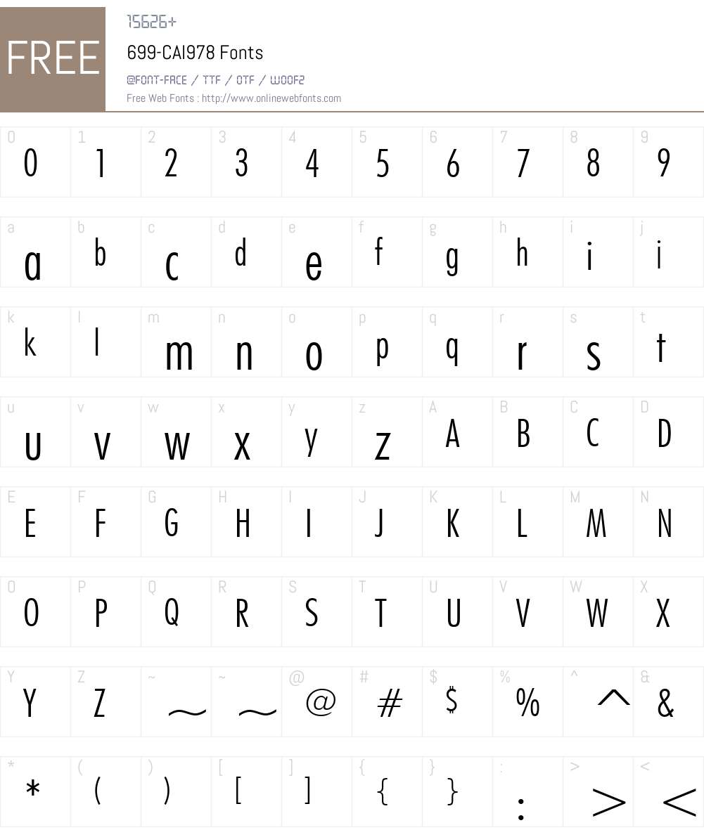 699-CAI978 Font Screenshots
