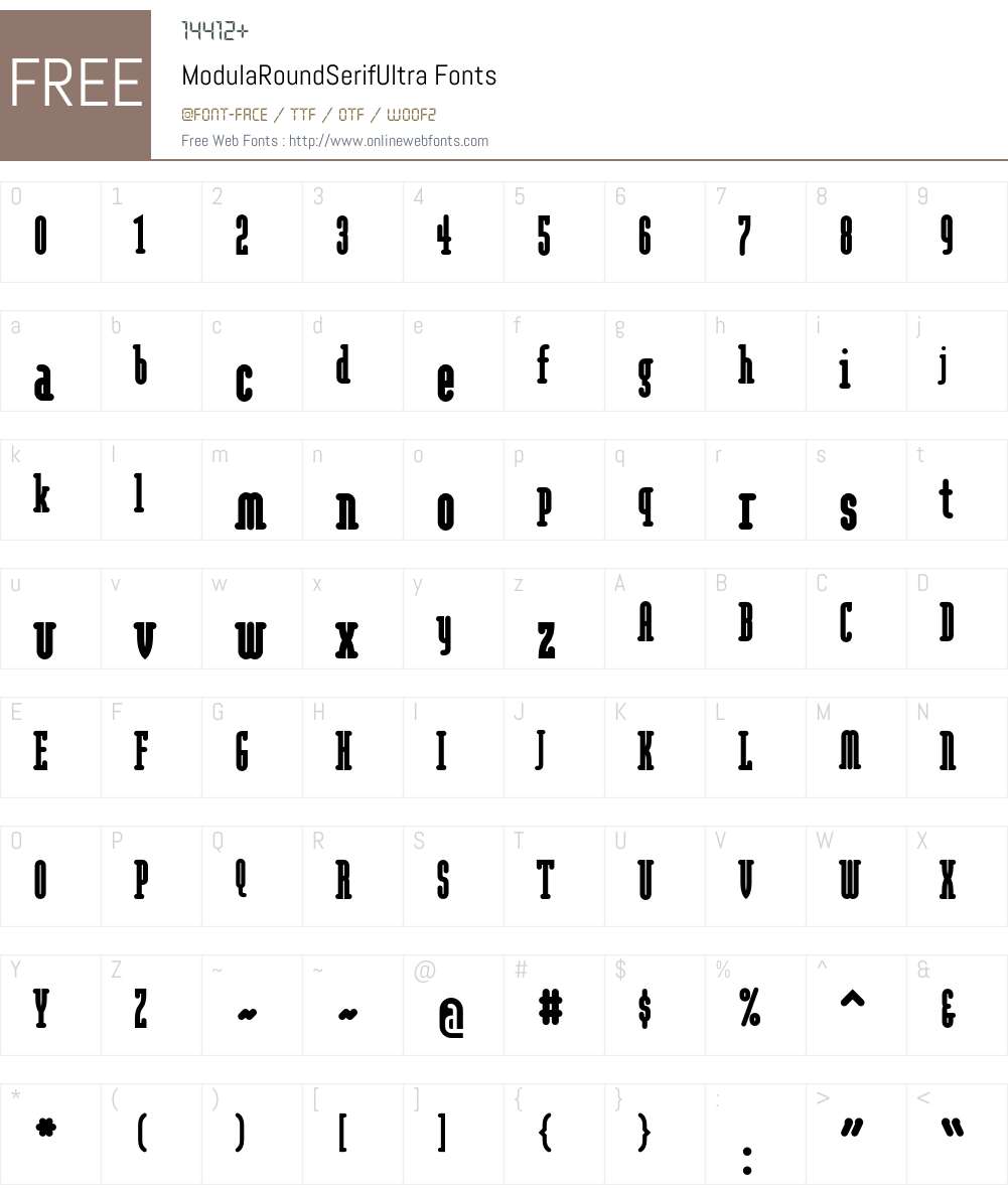 Modula Font Screenshots
