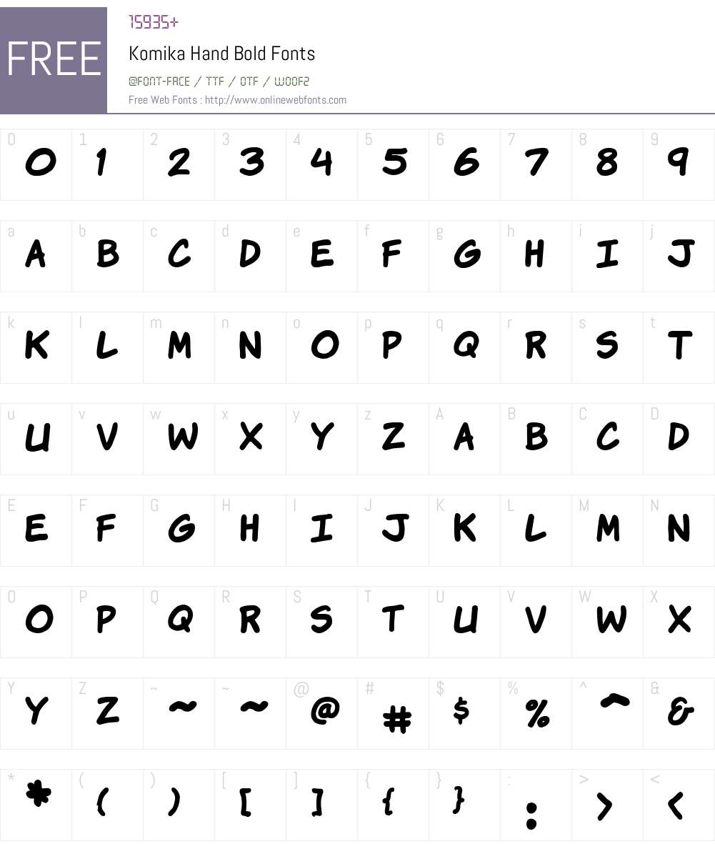 Komika Hand Font Screenshots