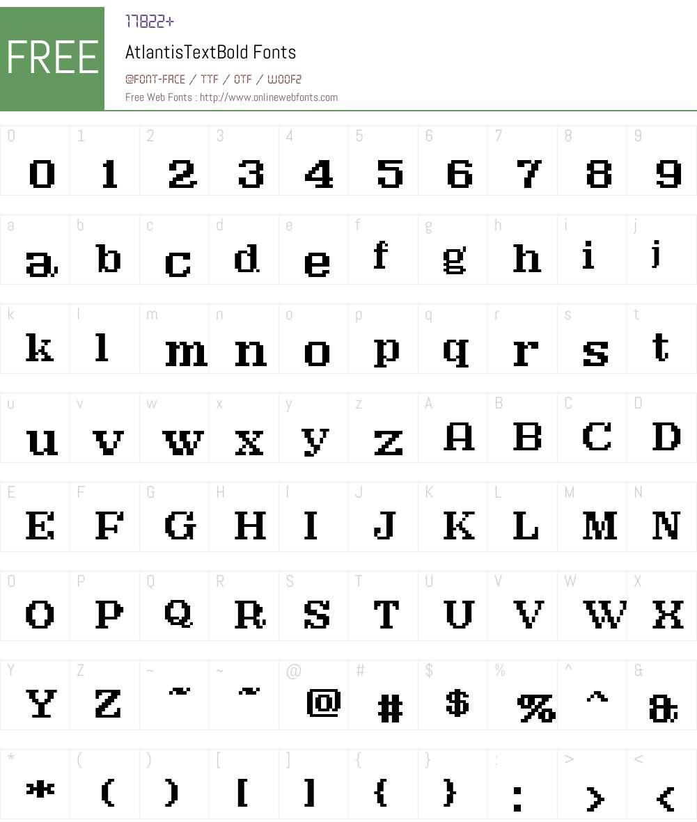 AtlantisTextBold Font Screenshots