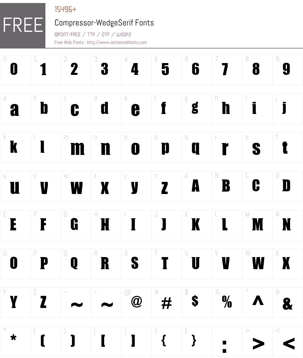 Compressor Font Screenshots