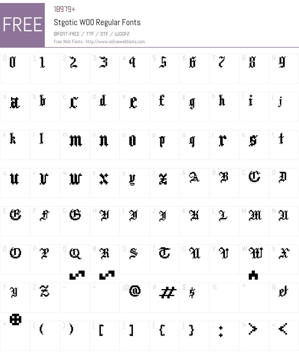 StgoticW00-Regular Font Screenshots