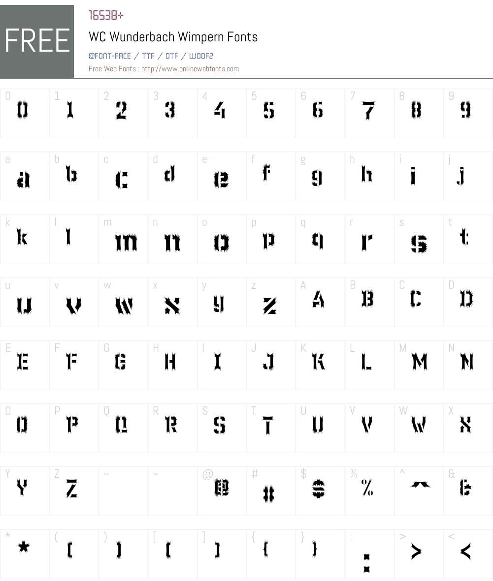 WC Wunderbach Wimpern Font Screenshots