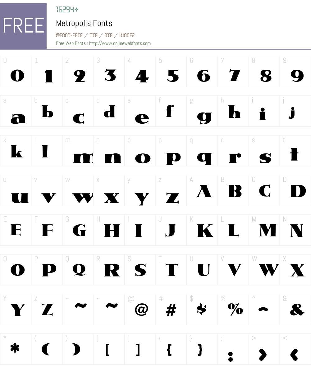 Metropolis Font Screenshots