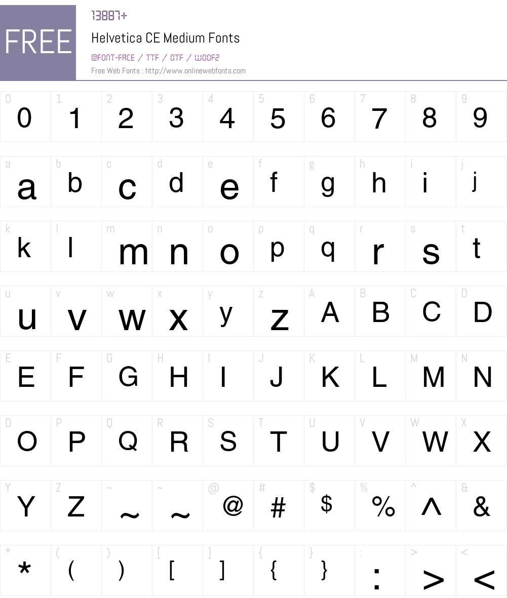 Helvetica Font Screenshots