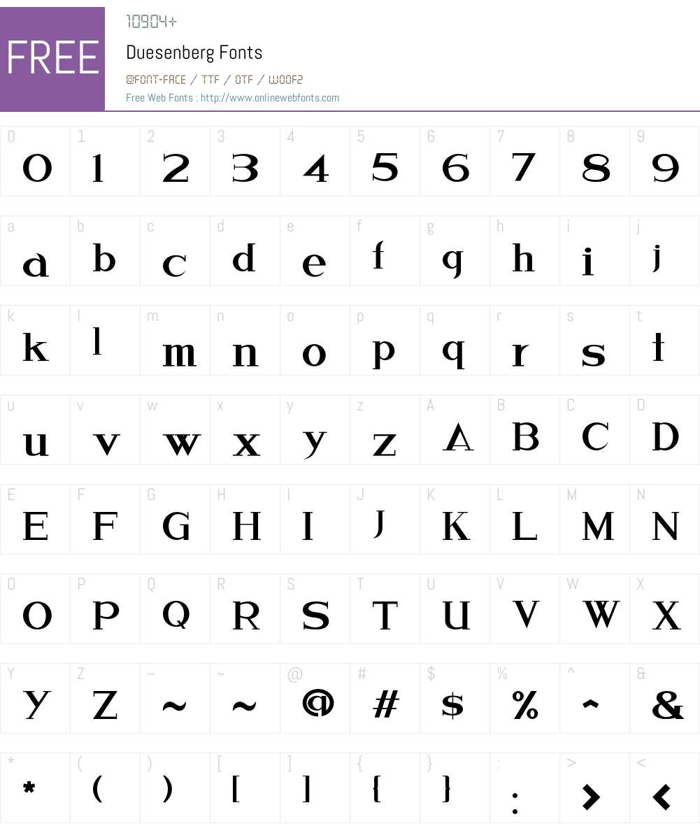 Duesenberg Font Screenshots