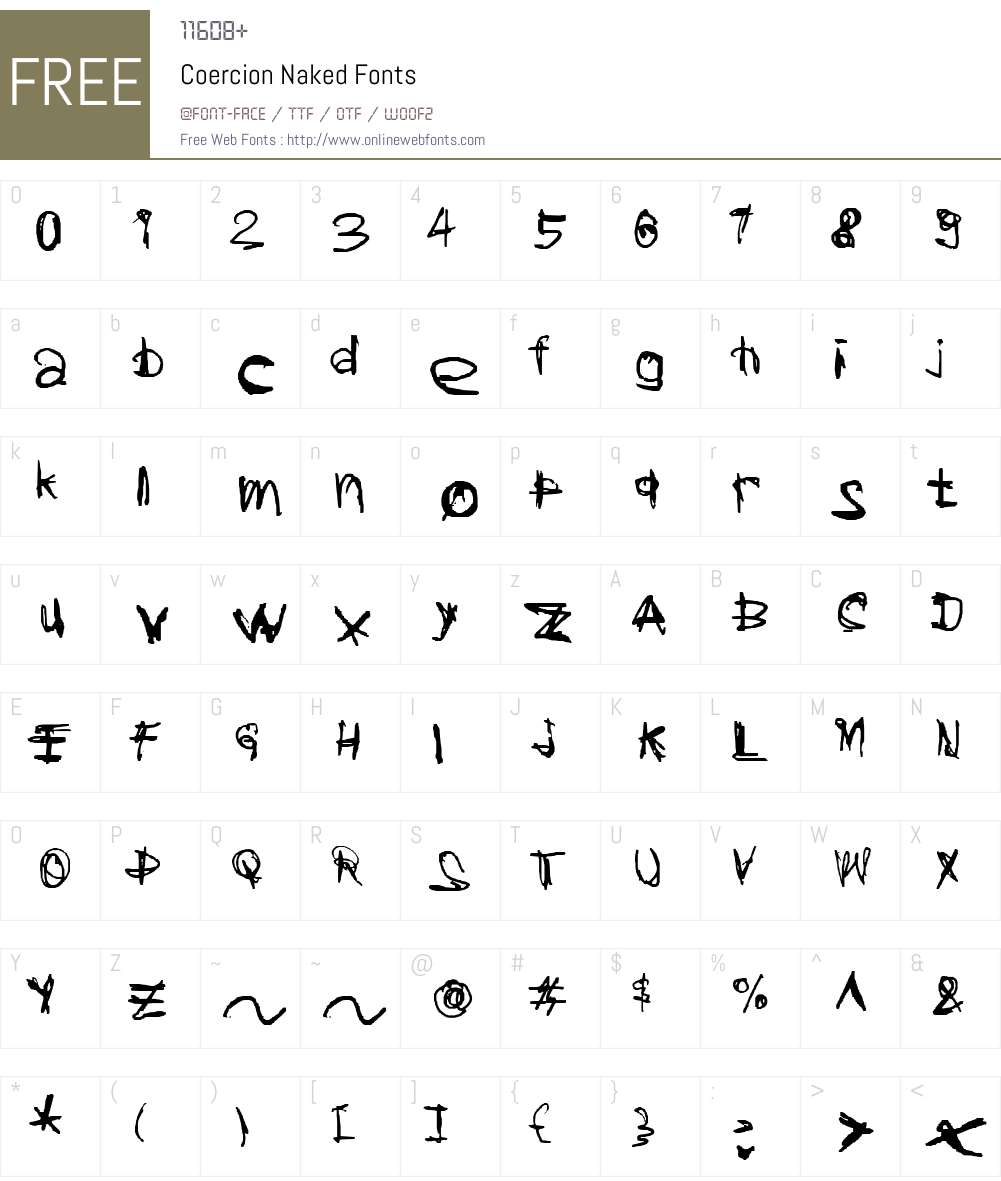 Coercion Naked Font Screenshots