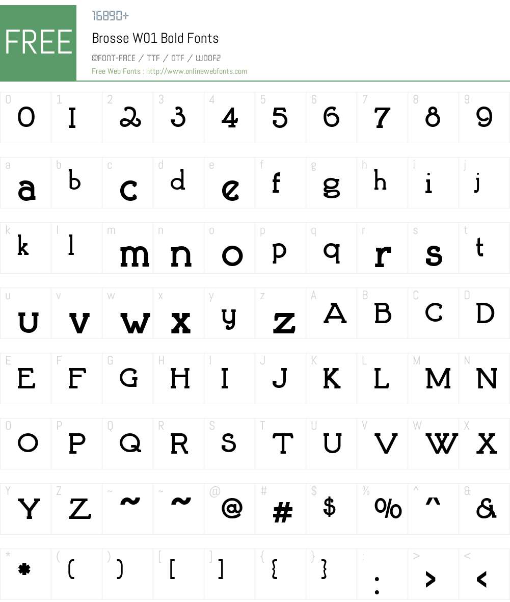 BrosseW01-Bold Font Screenshots