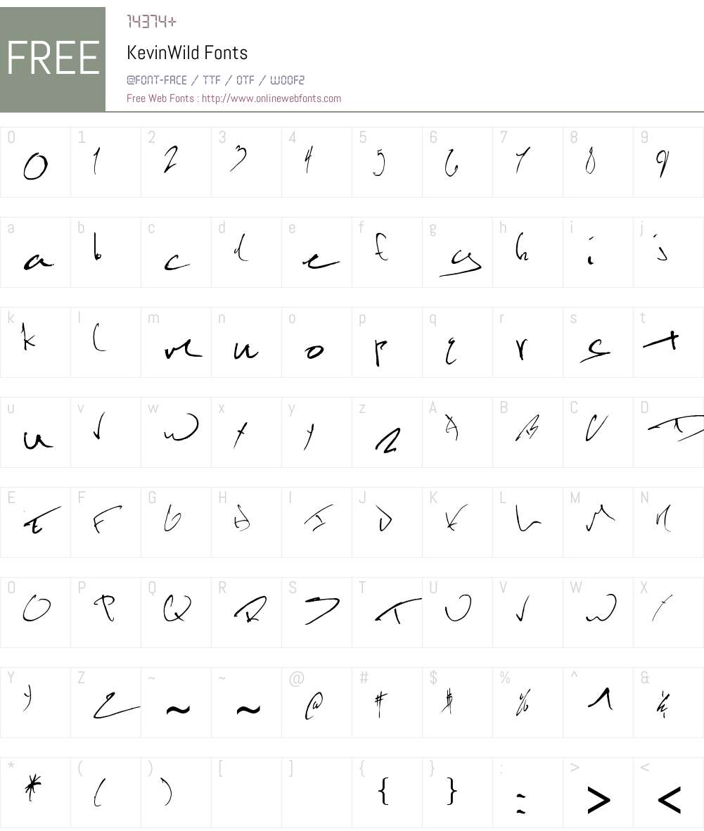 KevinWild Font Screenshots
