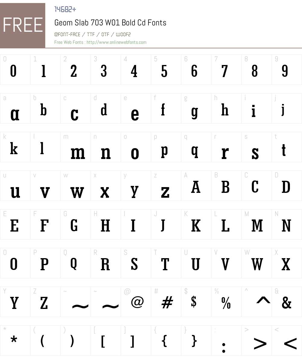 GeomSlab703W01-BoldCd Font Screenshots