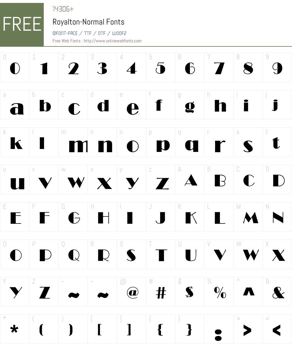 Royalton-Normal Font Screenshots