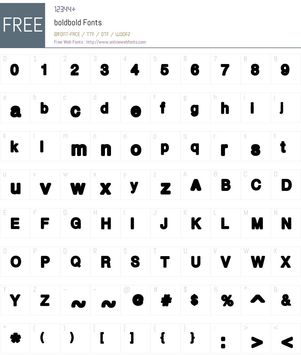 boldbold Font Screenshots