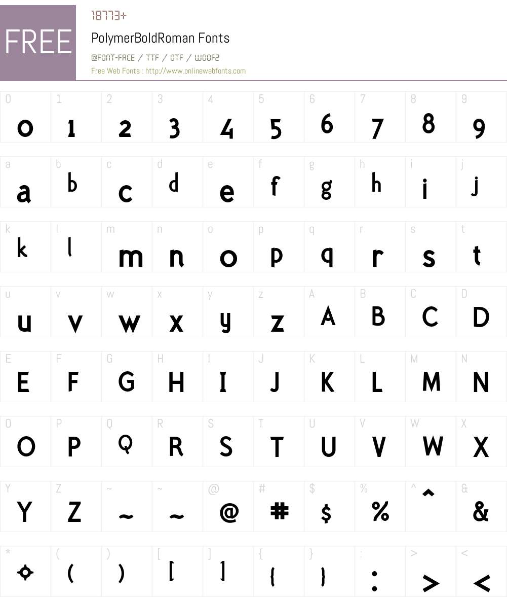 PolymerBoldRoman Font Screenshots