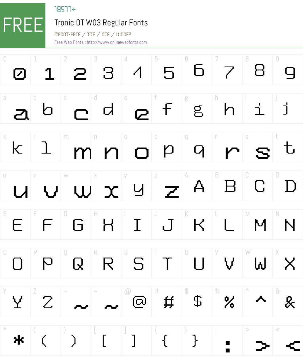 FF Tronic Font Screenshots