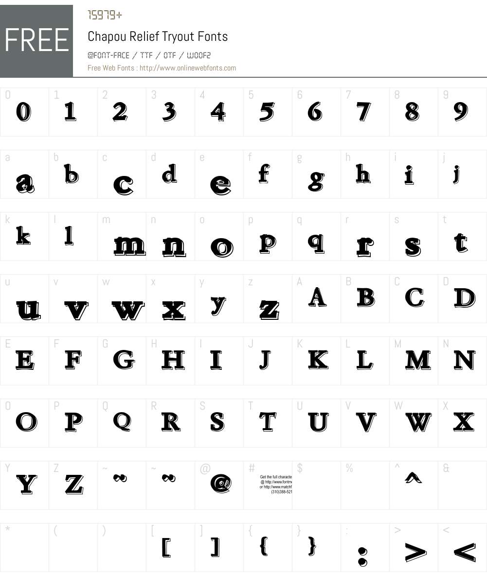 Chapou Relief Tryout Font Screenshots
