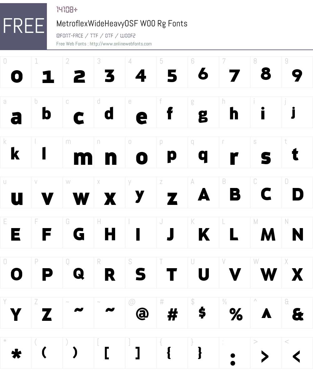 MetroflexWideHeavyOSFW00 Font Screenshots