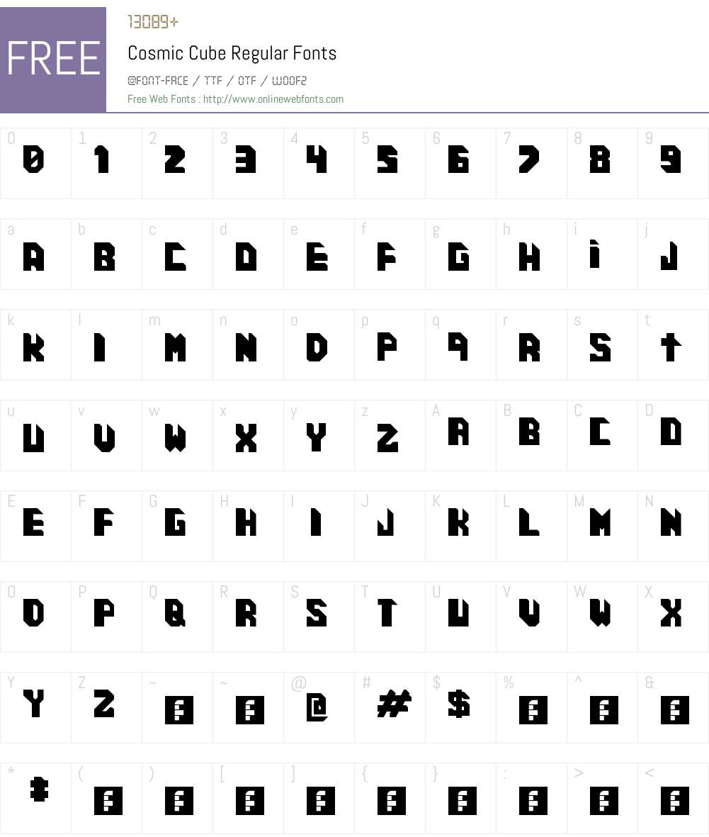 Cosmic Cube Font Screenshots