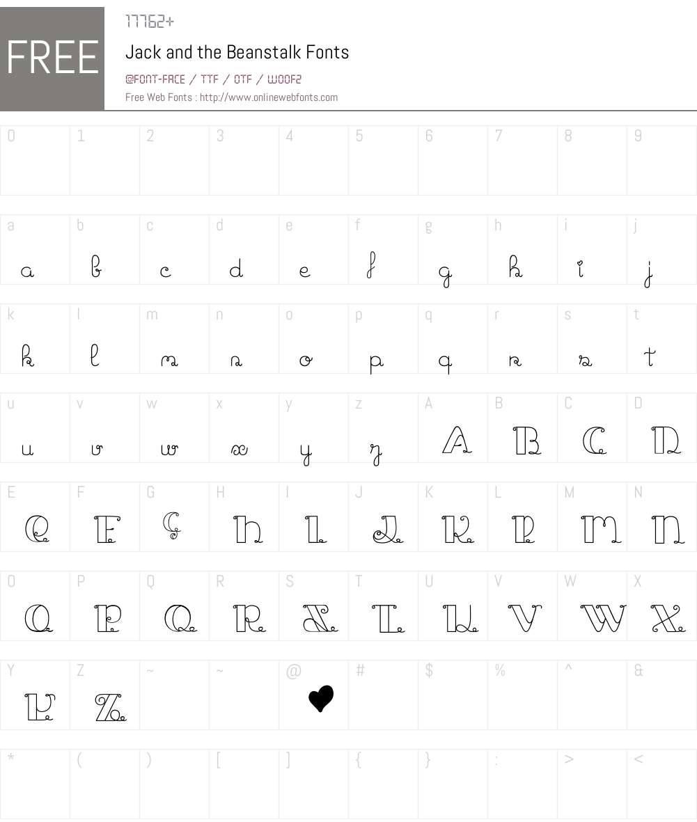 Jack and the Beanstalk Font Screenshots