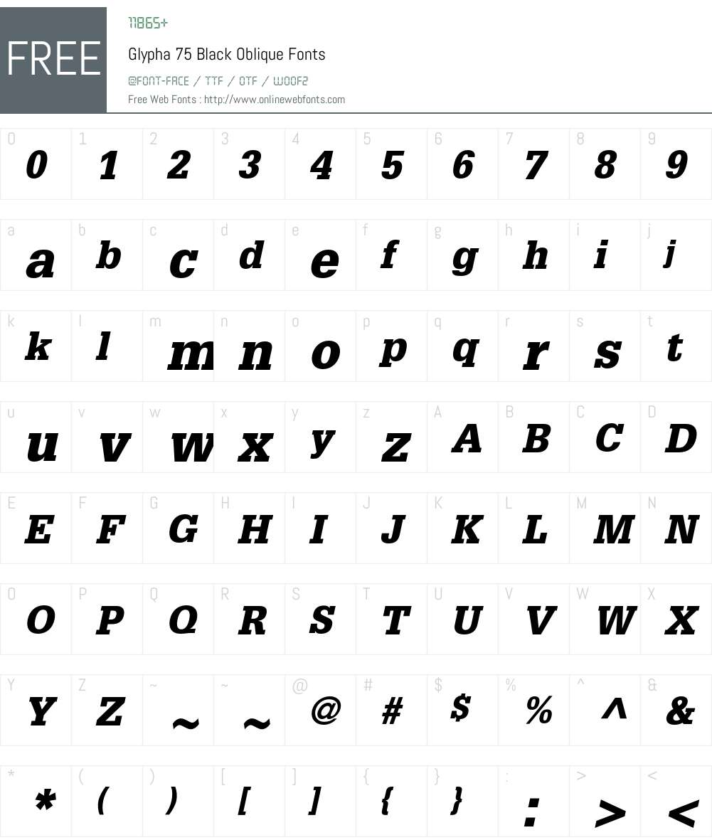 Glypha Font Screenshots