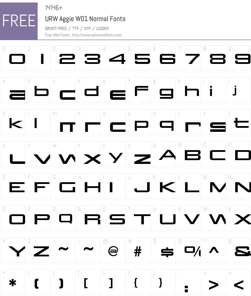URWAggieW01-Normal Font Screenshots