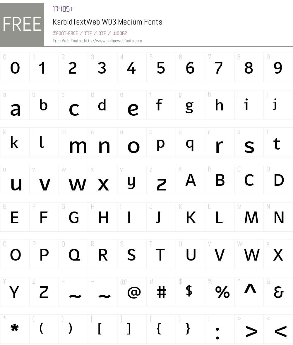 FF Karbid Text Font Screenshots