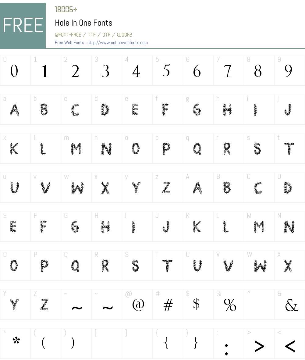 Hole In One Font Screenshots