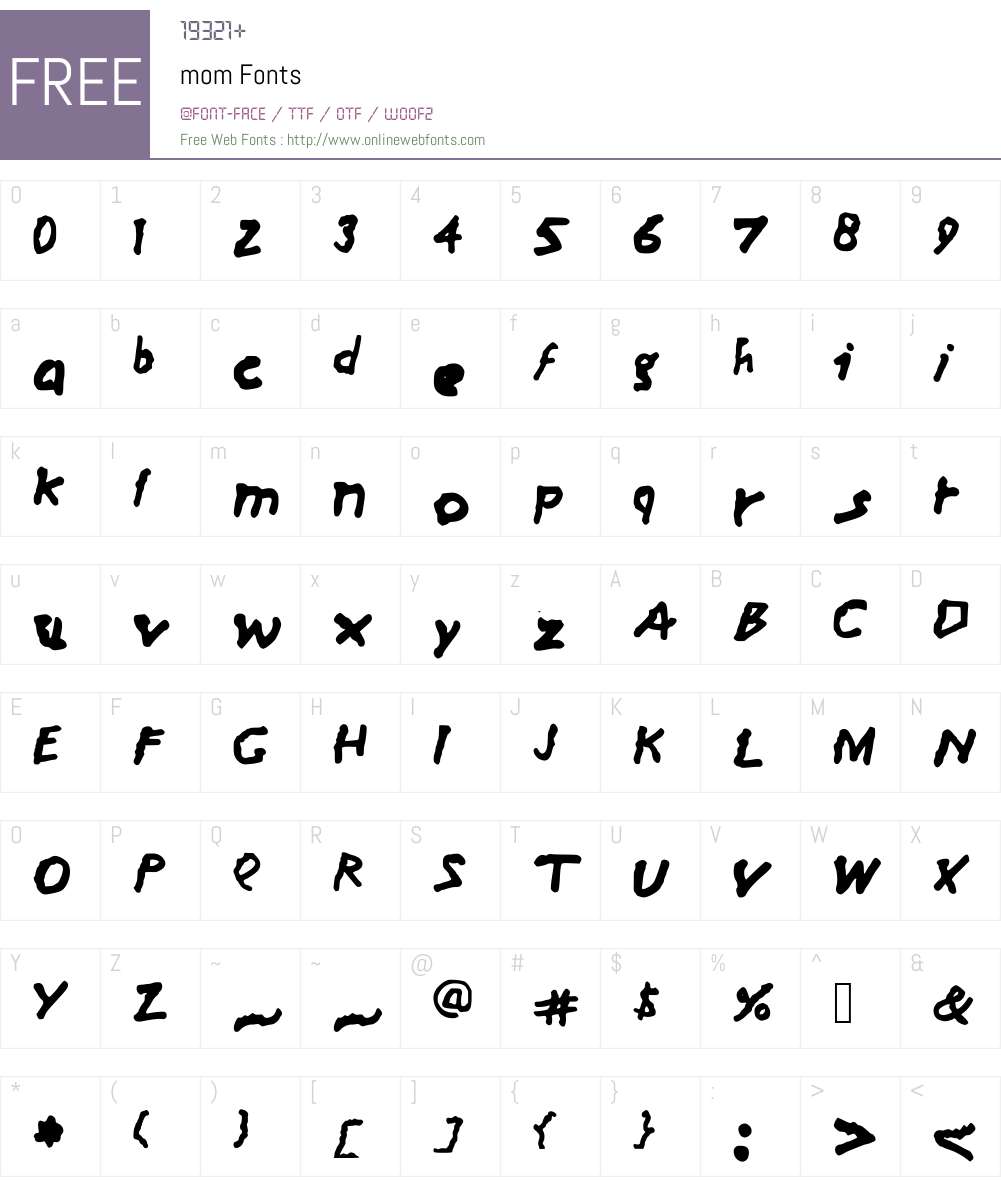 mom Font Screenshots