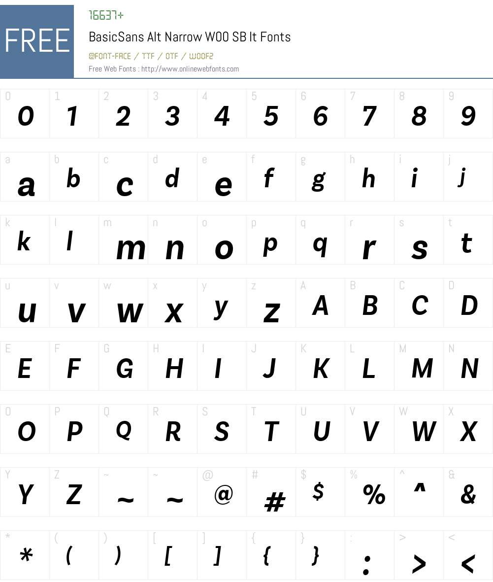 Basic Sans Narrow Font Screenshots