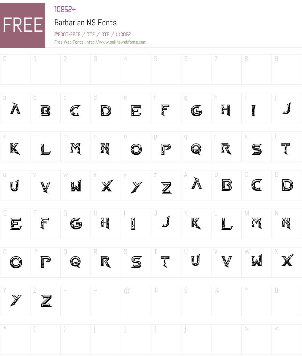 Barbarian NS Font Screenshots