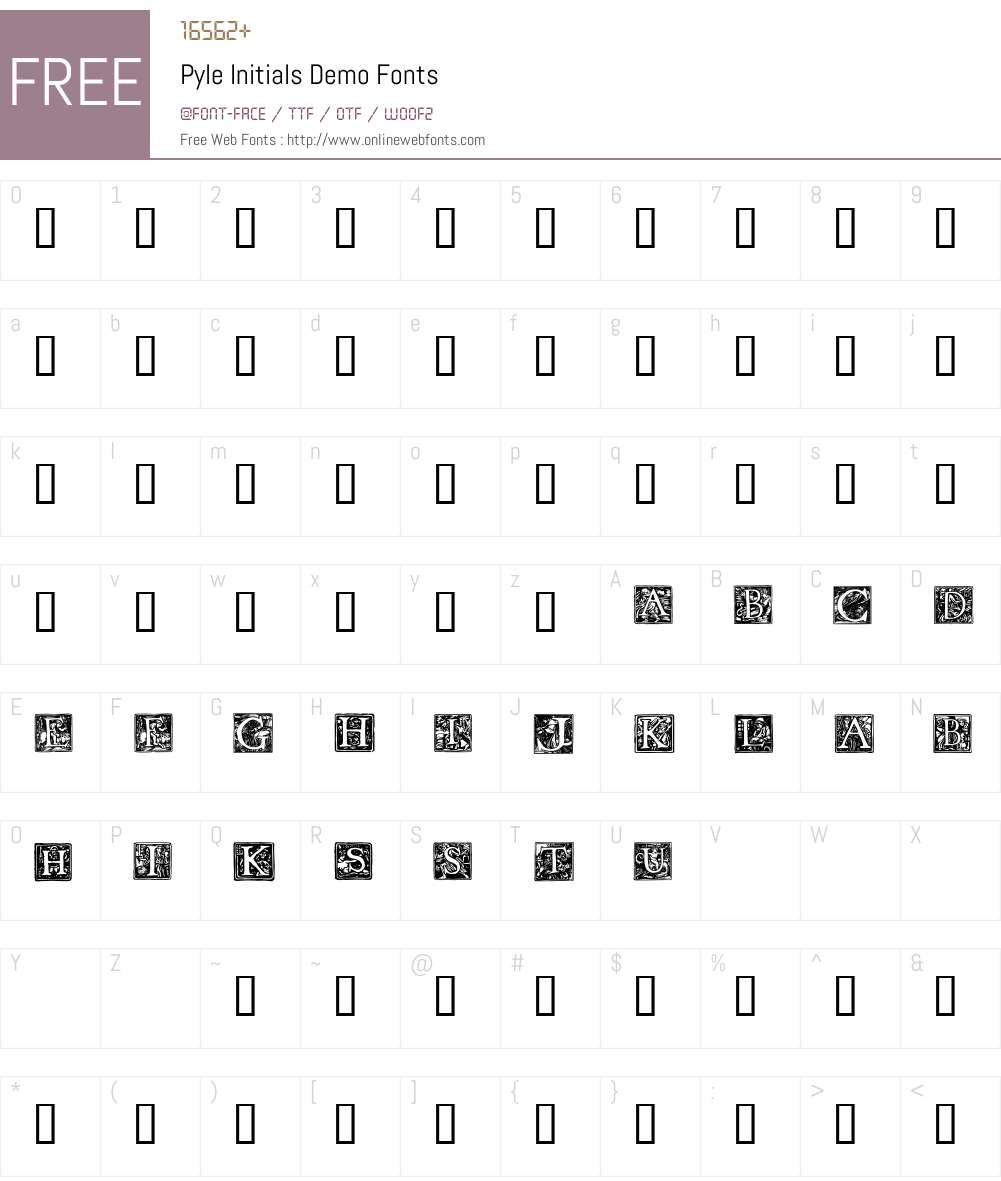 Pyle Initials Demo Font Screenshots
