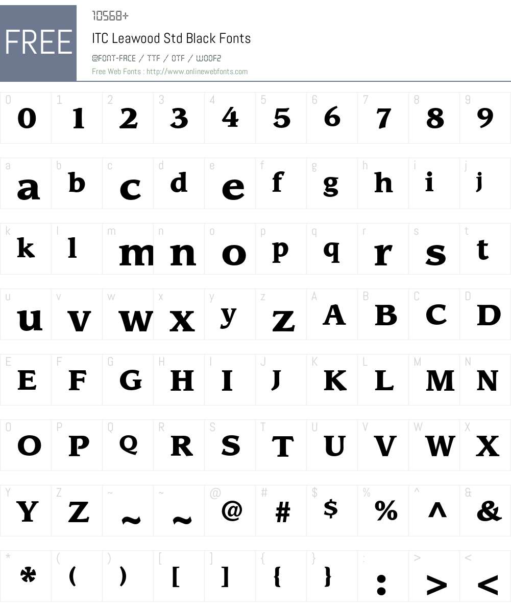 ITC Leawood Std Font Screenshots