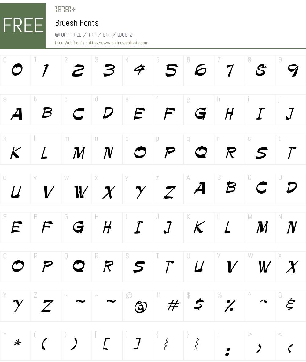 Bruesh Font Screenshots