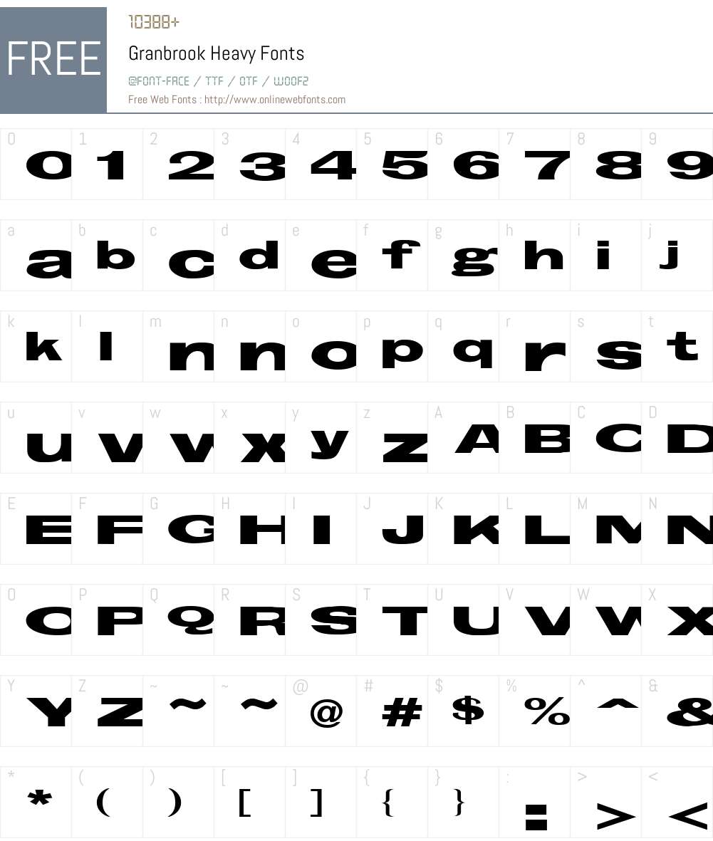 Granbrook Font Screenshots