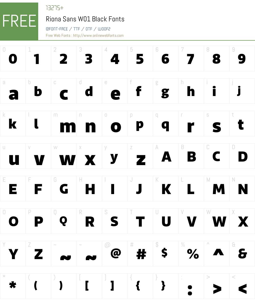 RionaSansW01-Black Font Screenshots