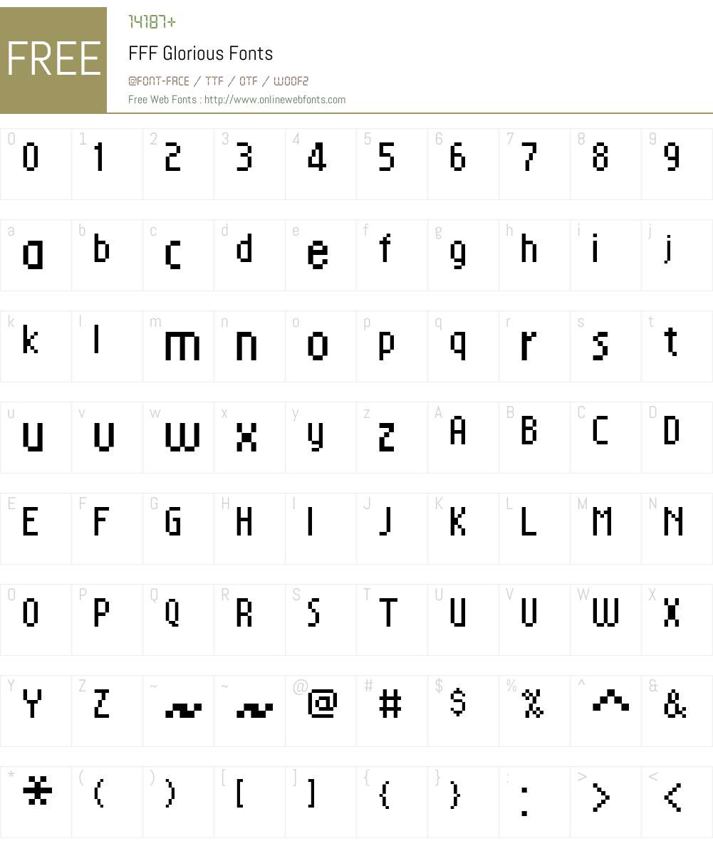 FFF Glorious Font Screenshots