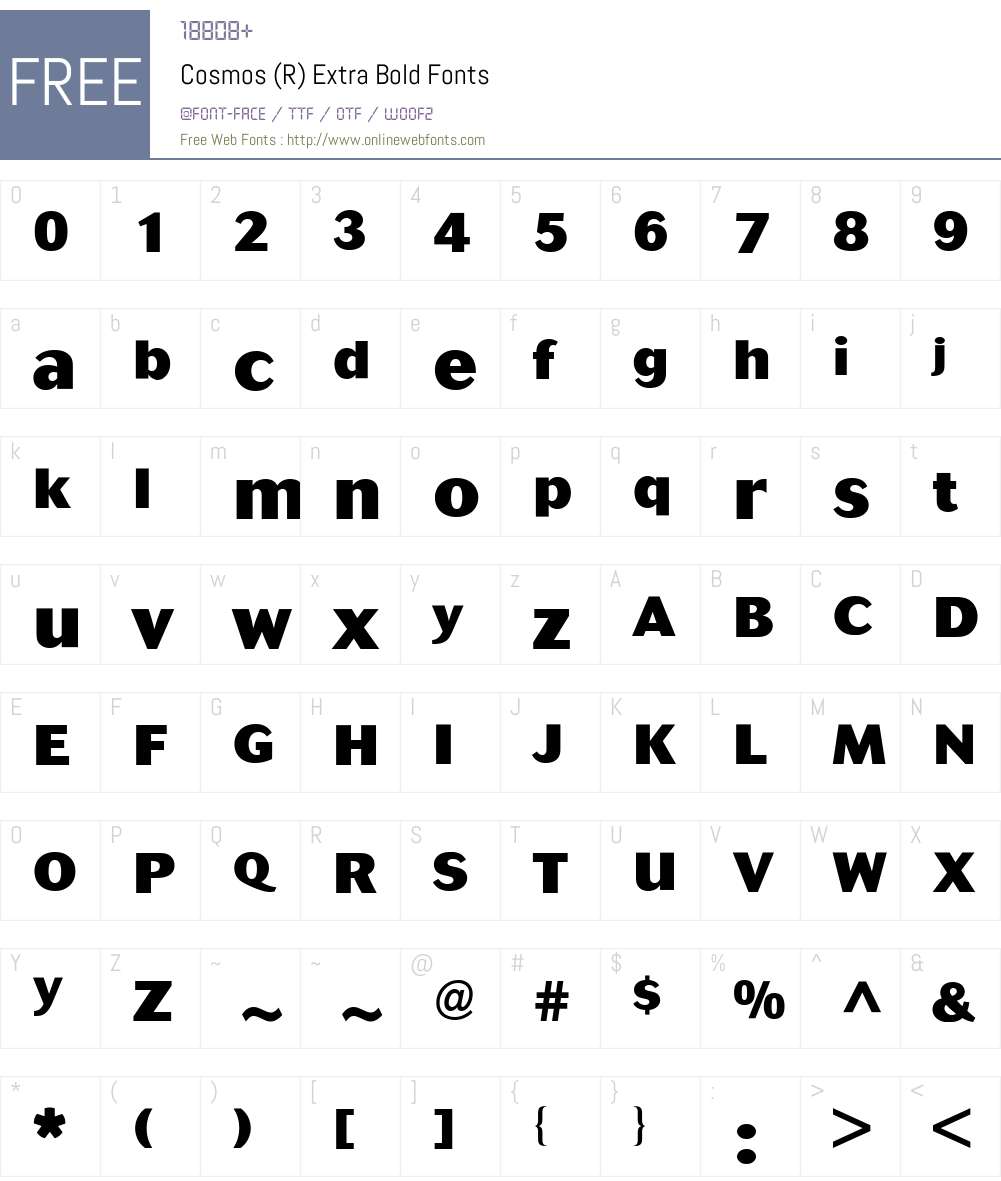 Cosmos BQ Font Screenshots
