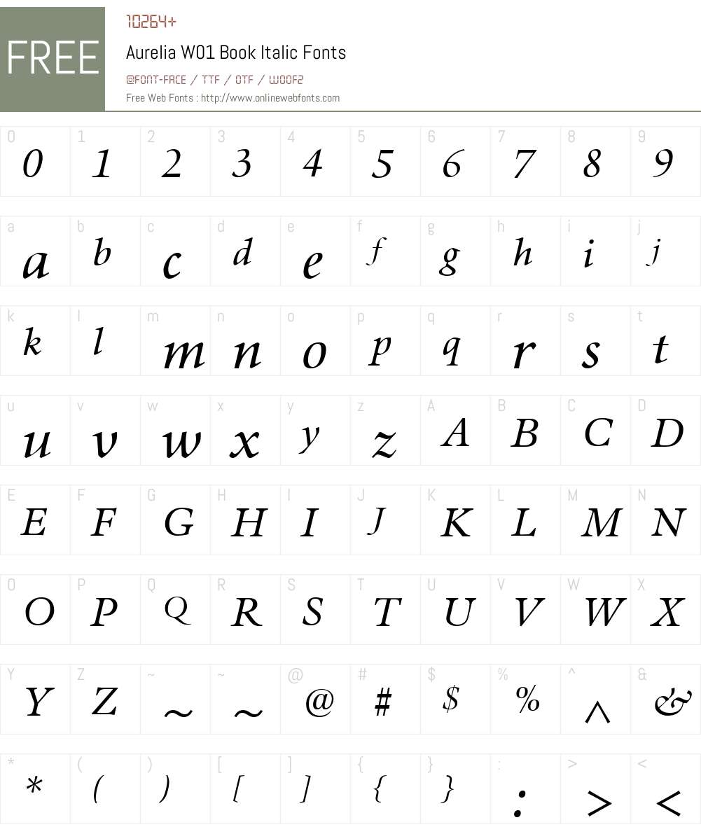 AureliaW01-BookItalic Font Screenshots
