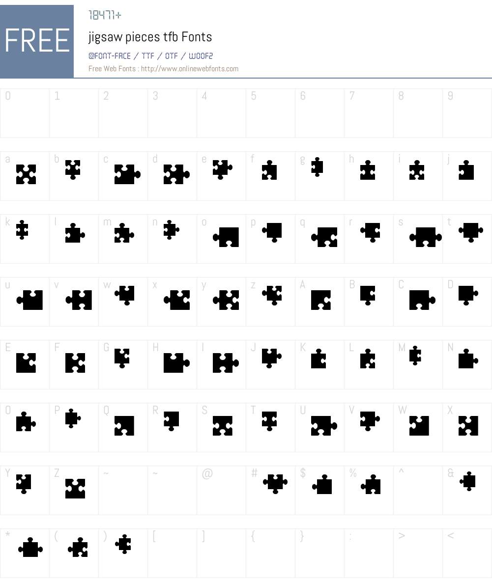 jigsaw pieces tfb Font Screenshots