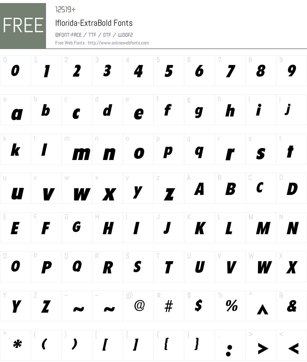 Iflorida-ExtraBold Font Screenshots