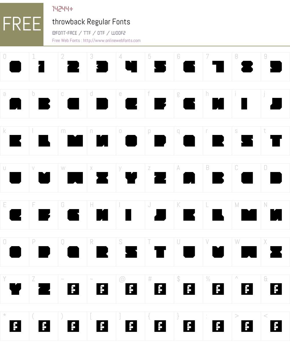 throwback Font Screenshots