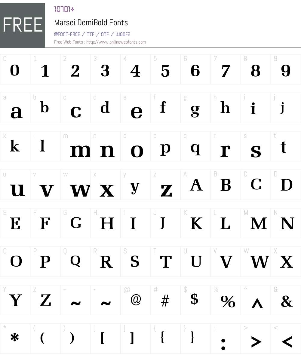 Marsei Font Screenshots